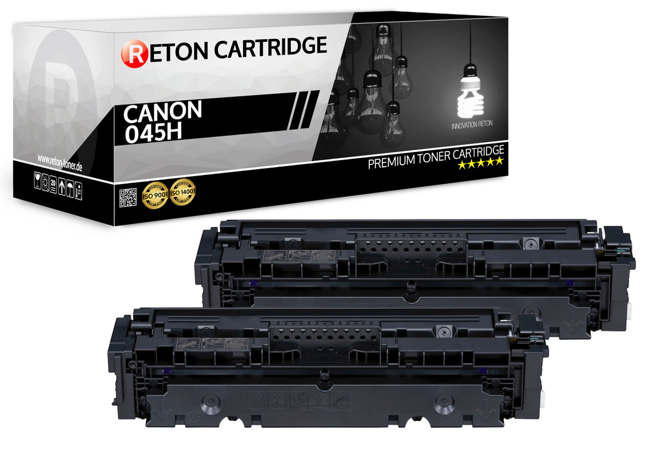 2x Original Reton Toner ersetzt Canon 045H Black / Schwarz