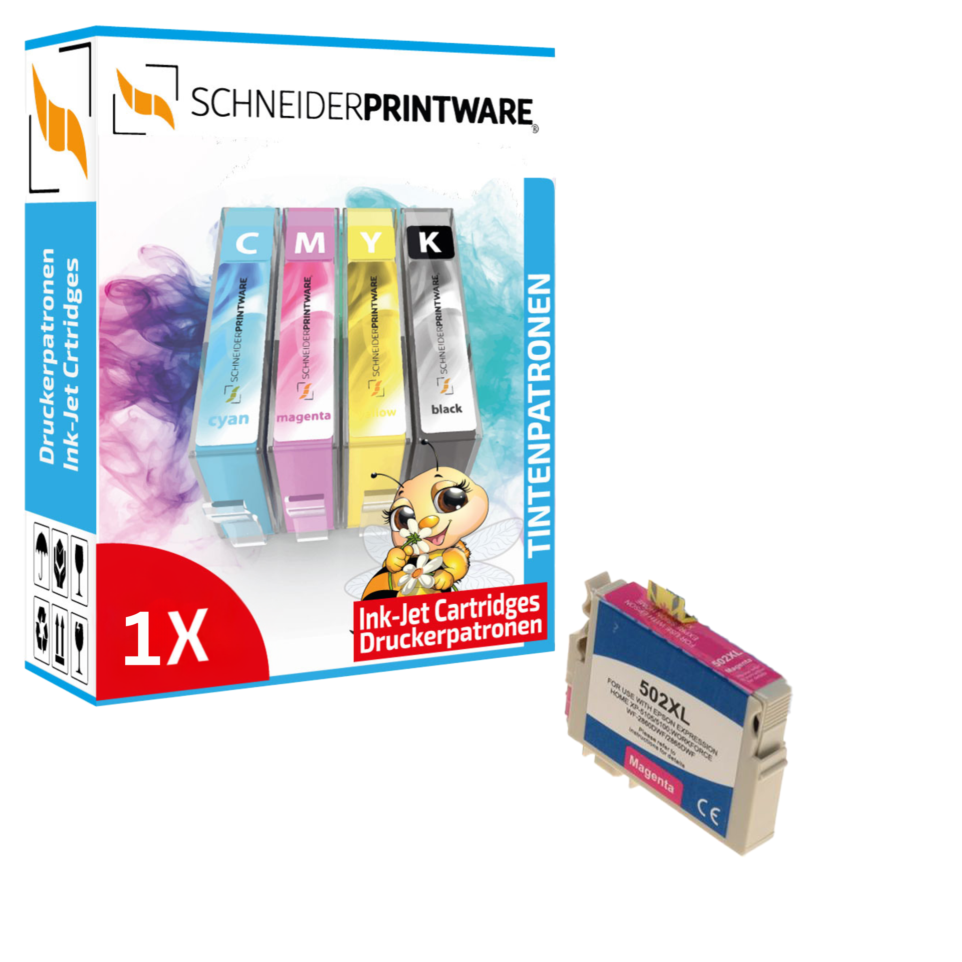 Kompatibel mit Epson 502XL Druckerpatrone Magenta