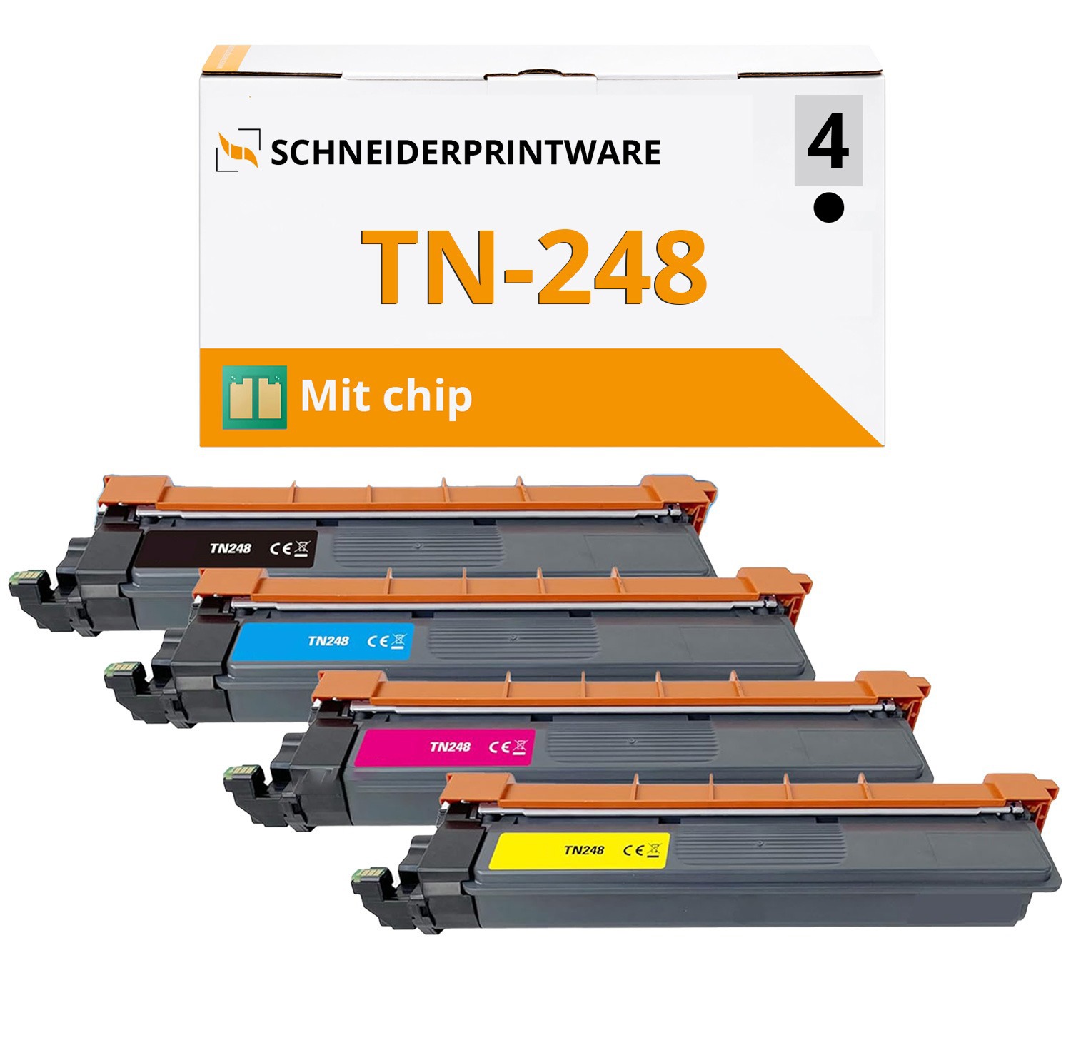Brother TN-248CMYK Multipack – kompatibel mit Brother HL-L3210CW, DCP-L3550CDW und weiteren Druckermodellen