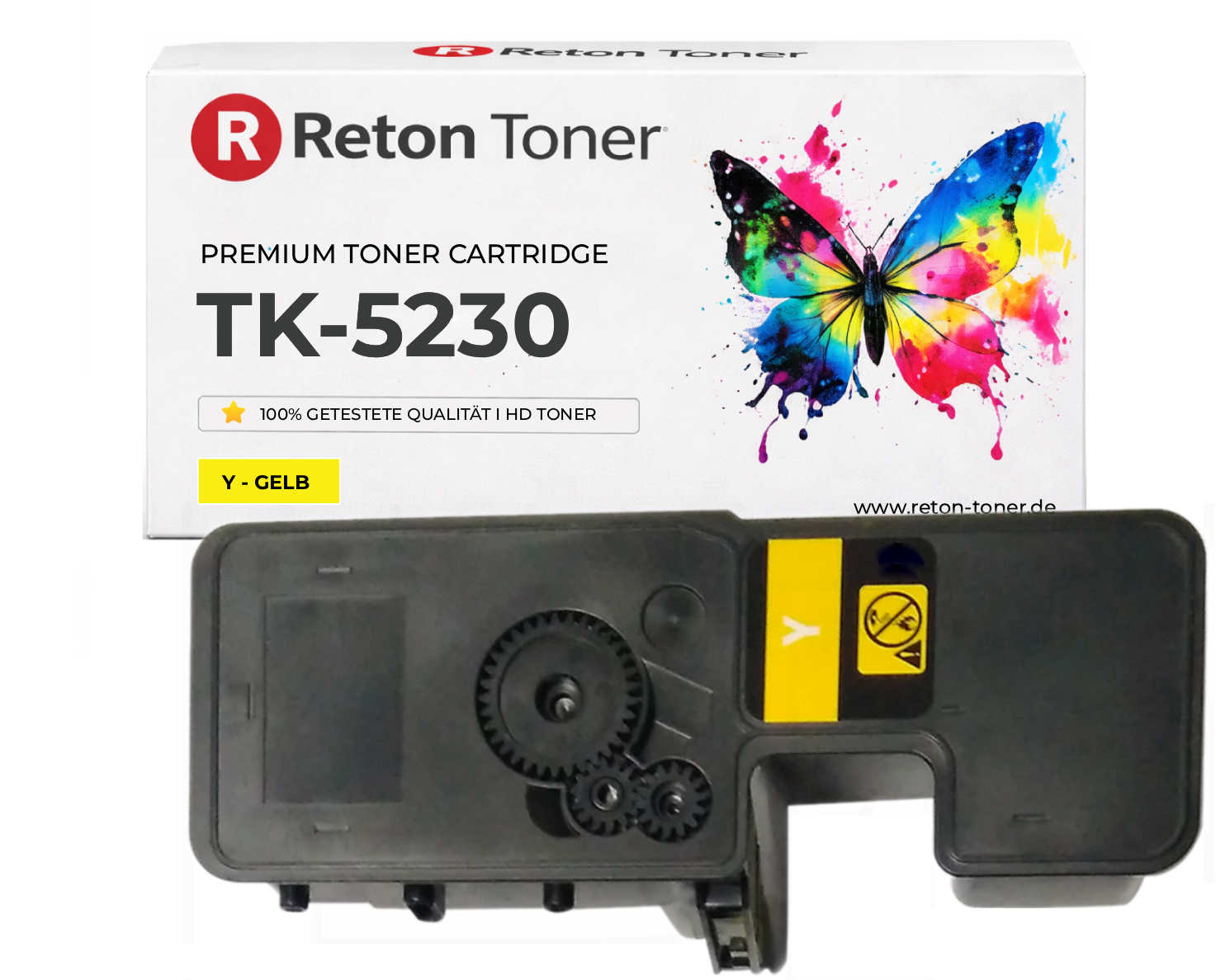 Reton Toner | 50% höhere Druckleistung | ersetzt Kyocera TK-5230Y Yellow Reton Toner | 50% höhere Druckleistung | ersetzt Kyocera TK-5230Y Yellow