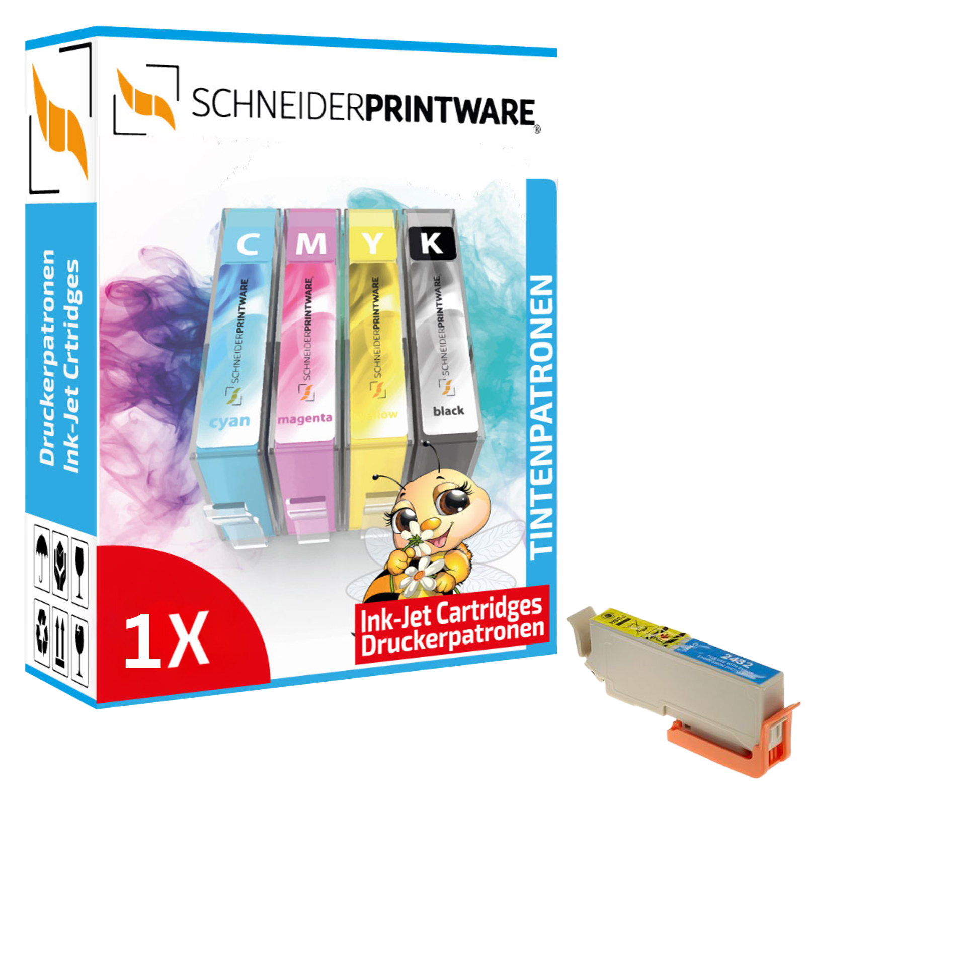 Kompatibel mit Epson 24XL/ T2432 Druckerpatrone Cyan