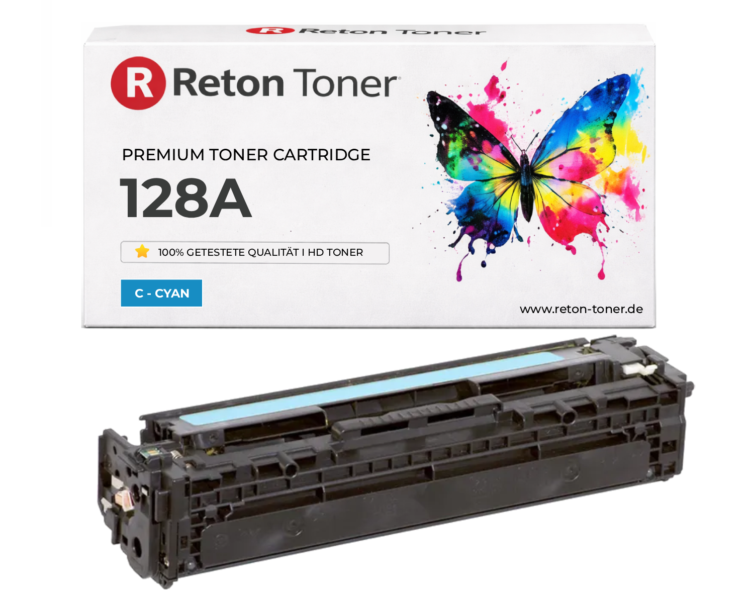 Reton Toner ersetzt HP 128A / CE321A Cyan