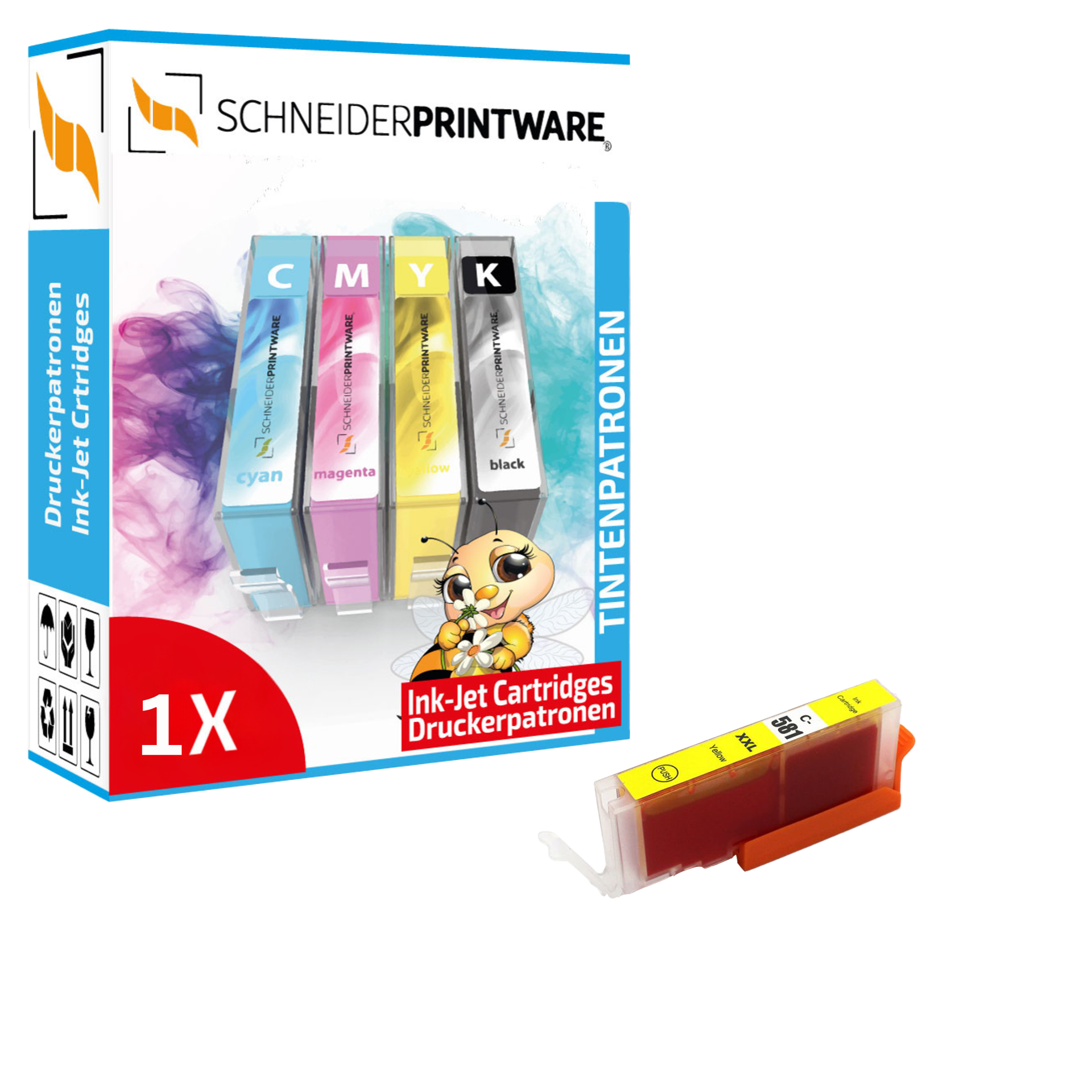 Schneider Druckerpatrone ersetzt Canon CLI-581XXL Yellow