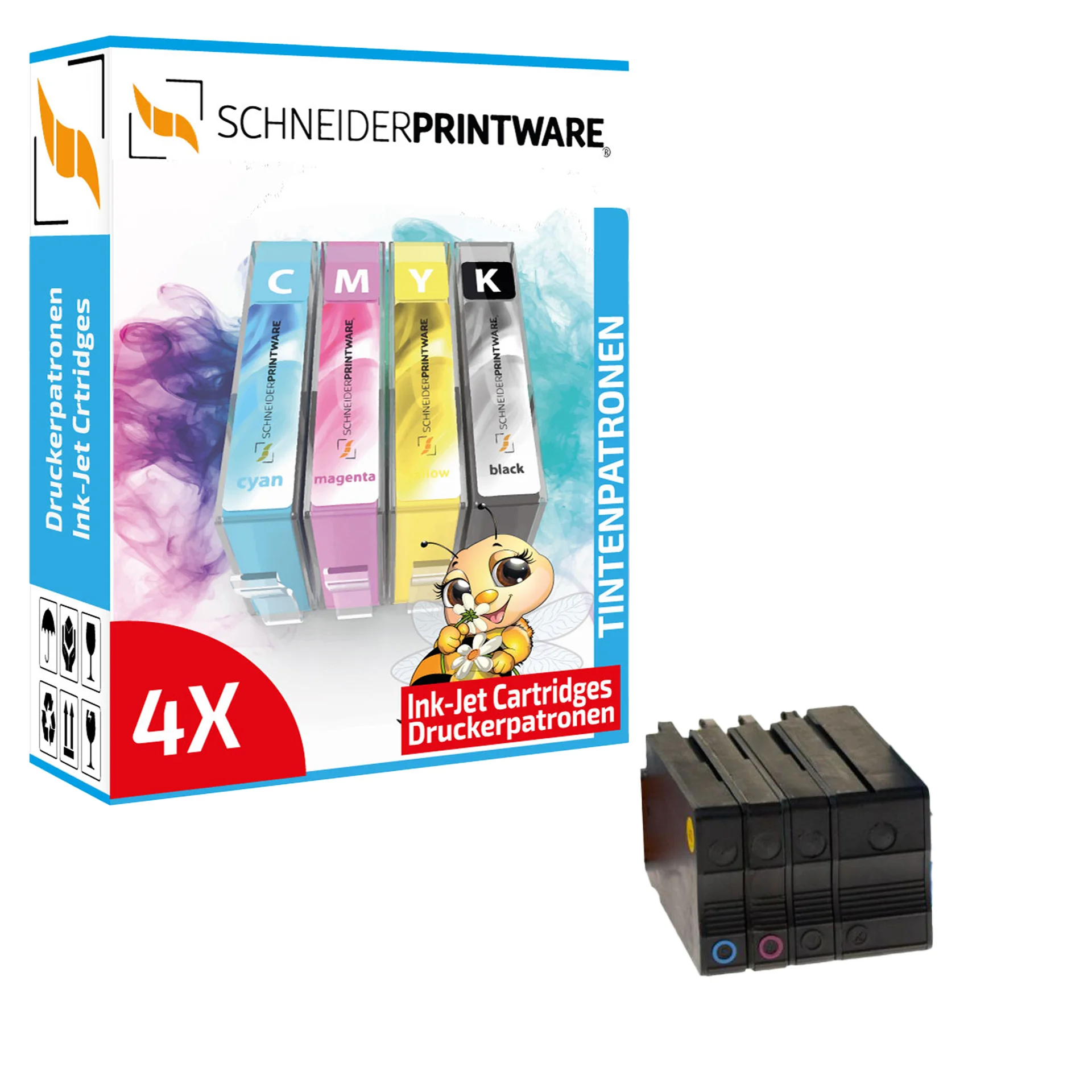 Kompatibel 4er-Pack für HP 953XL/ 3HZ52AE XL-Druckerpatronen